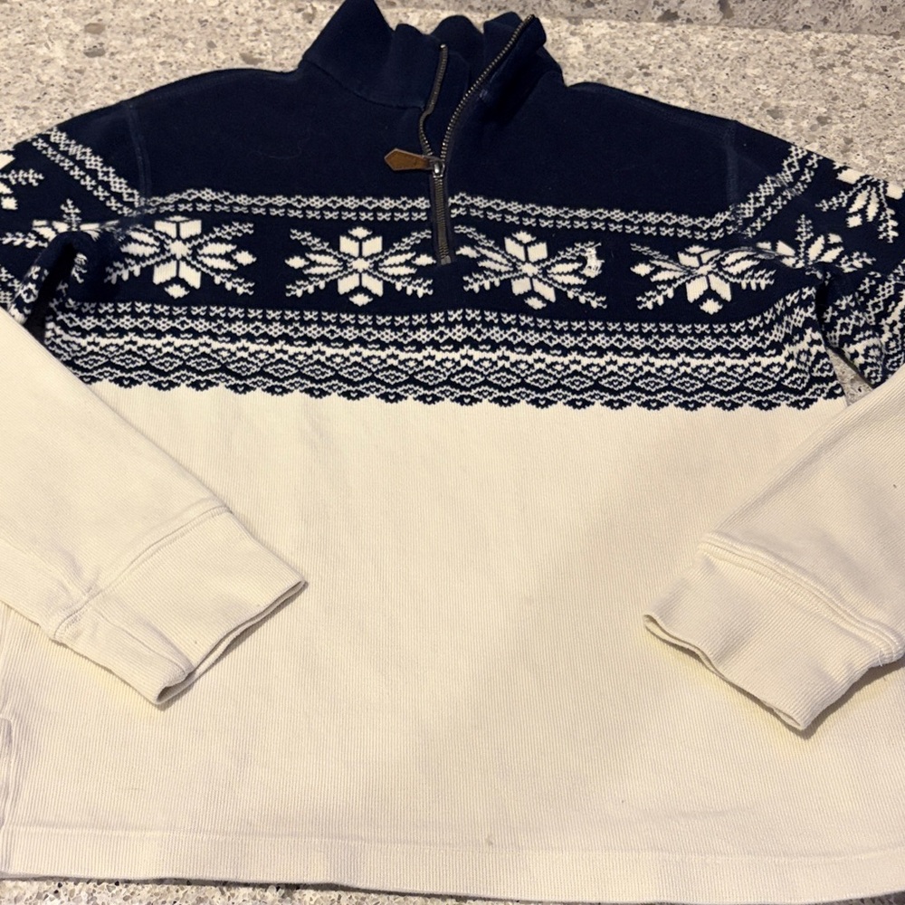 Polo Ralph Lauren Fair isle Navy and Cream Kids 1/4 Zip